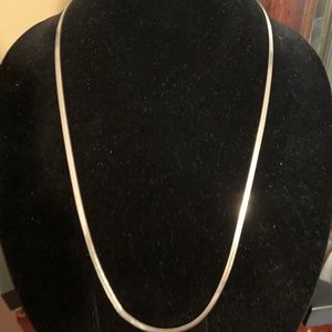 Diamond etched Herringbone 30" sterling silver Chain necklace